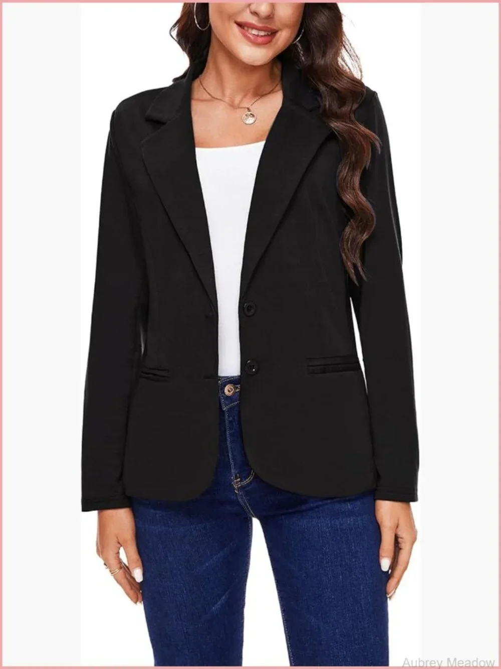 Long Sleeve Blazer Button Front Work Casual Office Lapel Suit Jacket